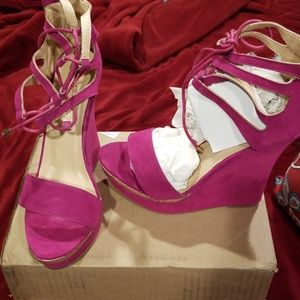 Lace up wedges
